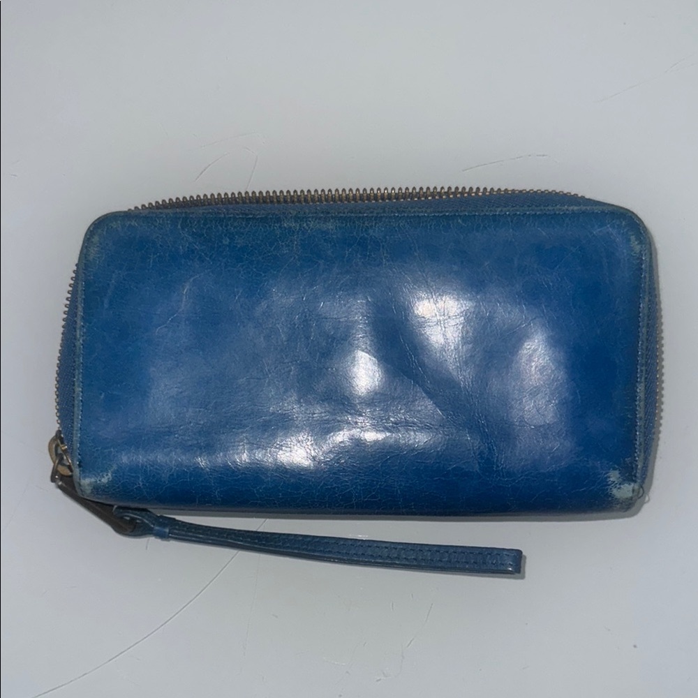 Hobo Blue Leather Wallet